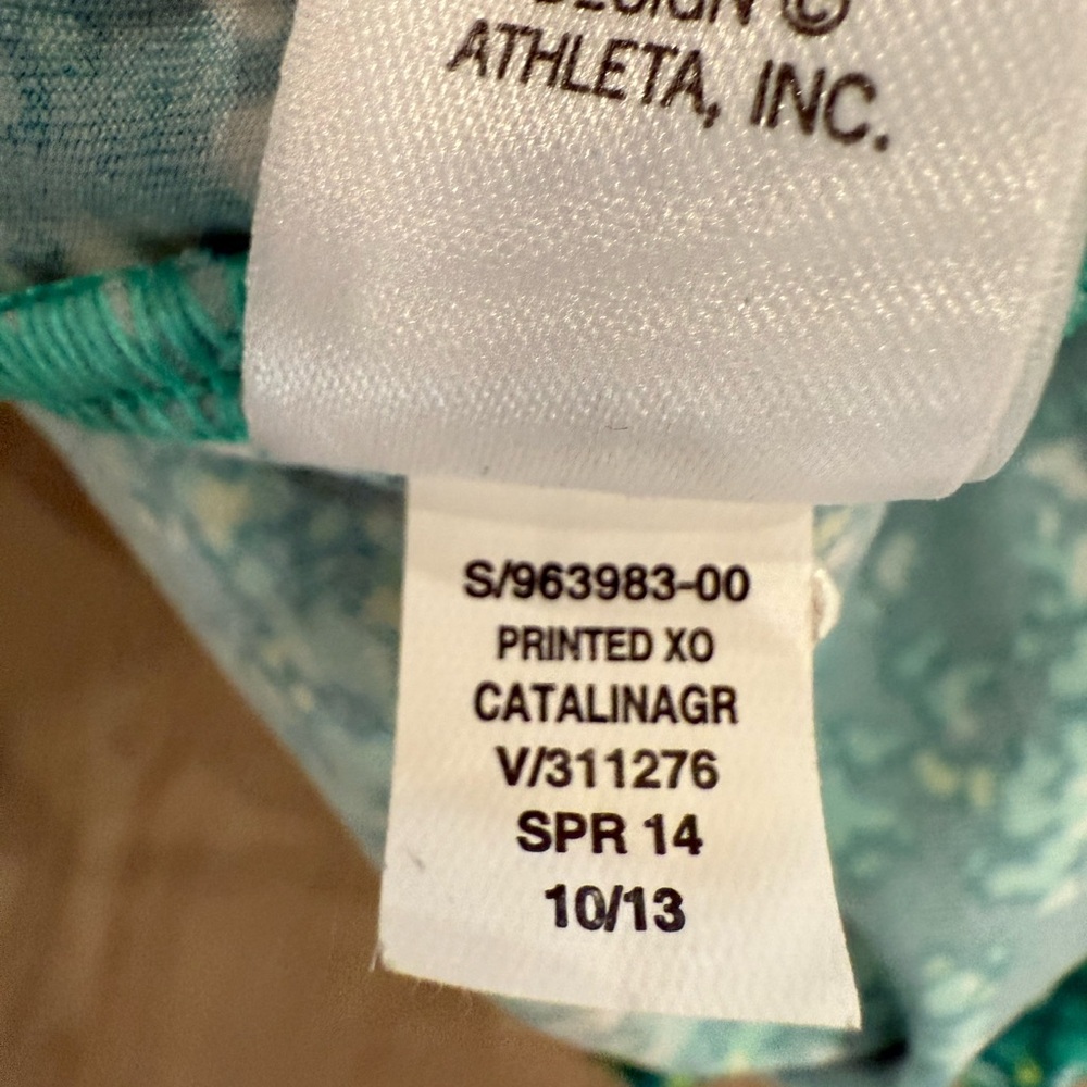ATHLETA - Women's Green & Yellow Patterned Racerback Tank Built in Bra - Size M - Picture 4 of 5